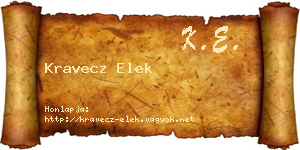 Kravecz Elek névjegykártya