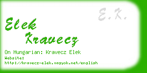 elek kravecz business card